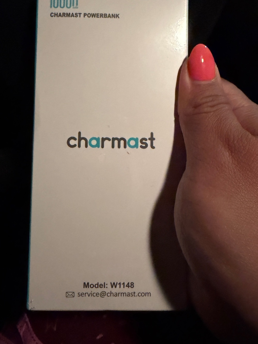 Charmast Powerbank 10000mAh - White with Teal Logo